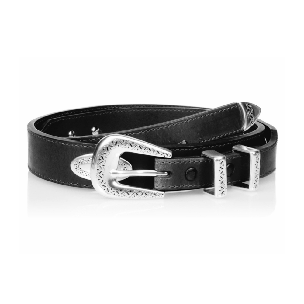 Black Nocona 100% genuine leather Triple snap removable buckle Reinforced Belt